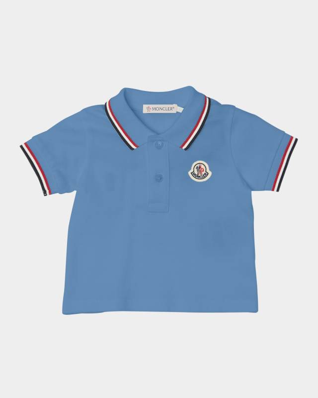 Boy's Tricolor-Trim Short-Sleeve Polo Shirt, Size 6M-